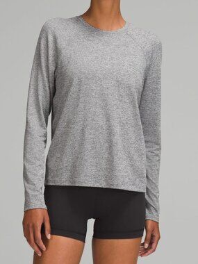 Lululemon License To Train Womens Size 10 Long Sleeve Shirt Classic Fit Gray